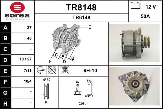 SNRA TR8148 - Генератор avtokuzovplus.com.ua