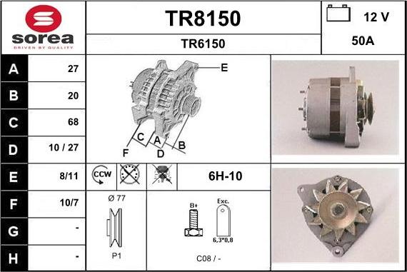 SNRA TR8150 - Генератор autocars.com.ua