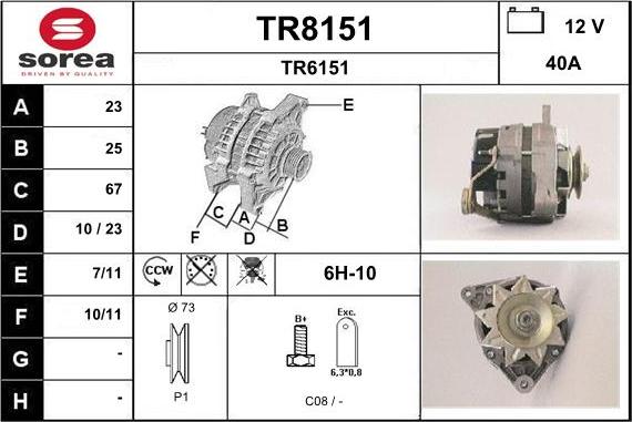 SNRA TR8151 - Генератор autocars.com.ua