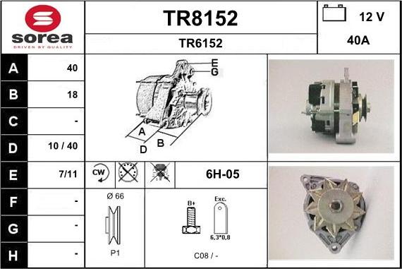 SNRA TR8152 - Генератор avtokuzovplus.com.ua