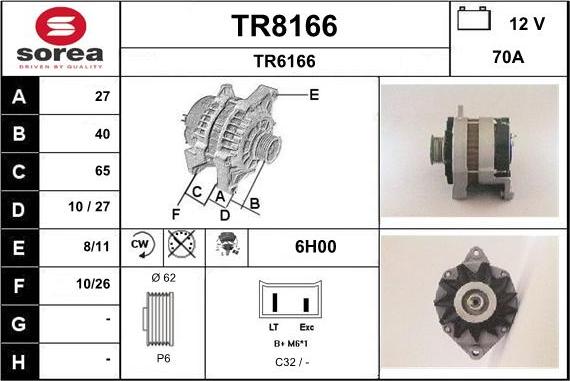 SNRA TR8166 - Генератор autocars.com.ua