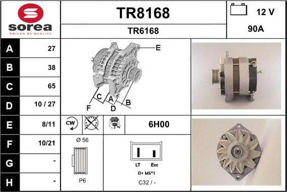 SNRA TR8168 - Генератор autocars.com.ua