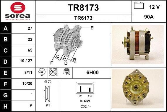 SNRA TR8173 - Генератор autocars.com.ua