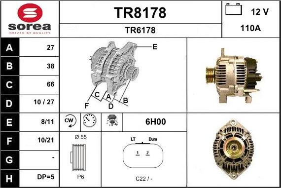 SNRA TR8178 - Генератор avtokuzovplus.com.ua