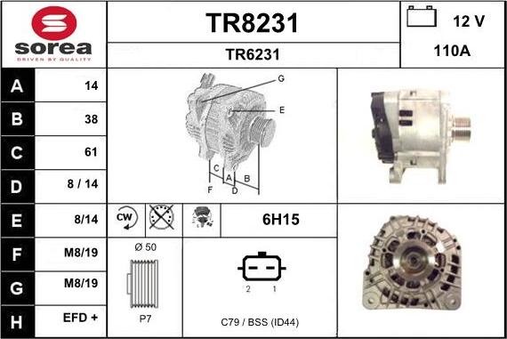 SNRA TR8231 - Генератор autocars.com.ua