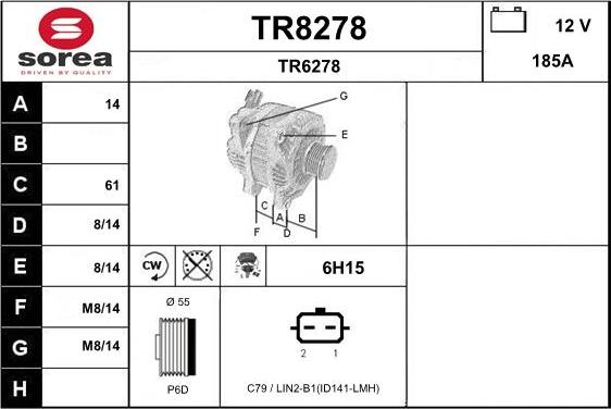 SNRA TR8278 - Генератор avtokuzovplus.com.ua