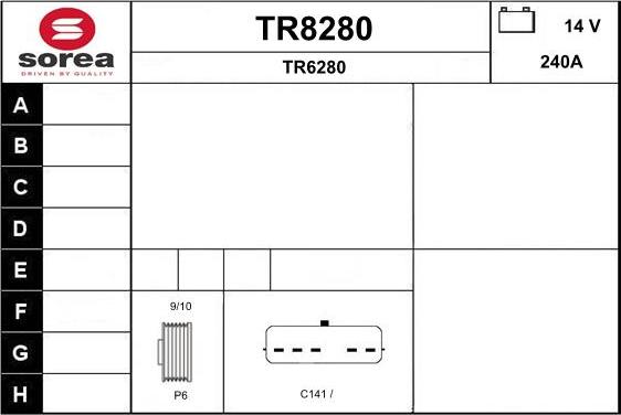 SNRA TR8280 - Генератор autocars.com.ua