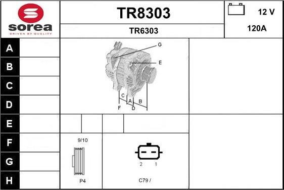 SNRA TR8303 - Генератор autocars.com.ua