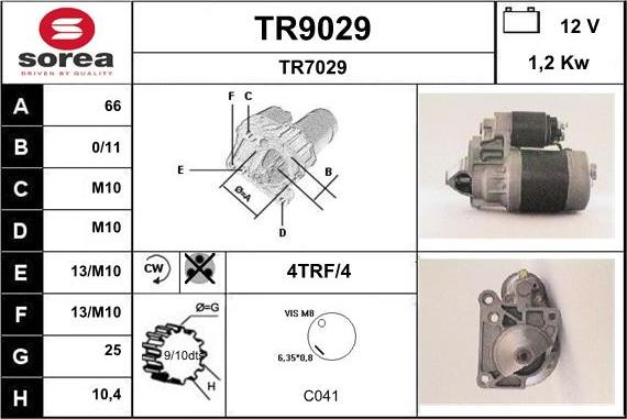 SNRA TR9029 - Стартер autodnr.net