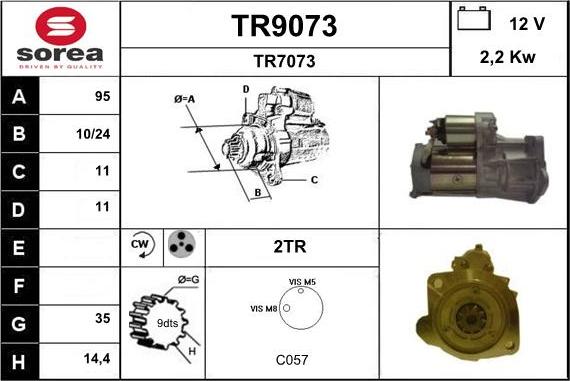 SNRA TR9073 - Стартер autocars.com.ua