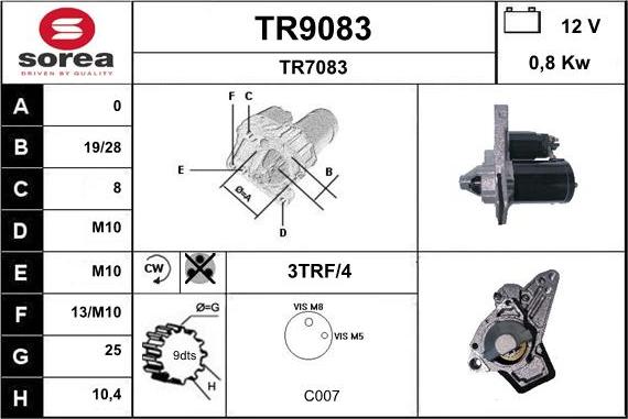 SNRA TR9083 - Стартер avtokuzovplus.com.ua