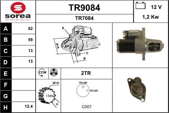 SNRA TR9084 - Стартер autocars.com.ua