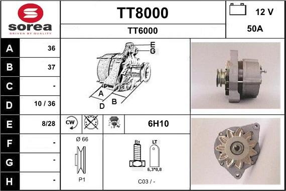 SNRA TT8000 - Генератор autocars.com.ua