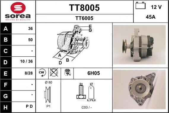 SNRA TT8005 - Генератор autocars.com.ua