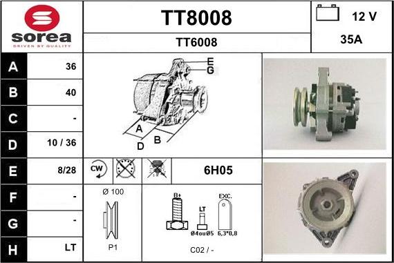 SNRA TT8008 - Генератор autocars.com.ua