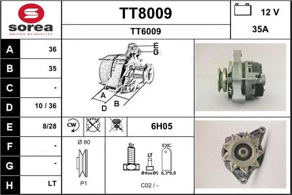 SNRA TT8009 - Генератор autocars.com.ua