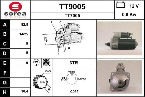 SNRA TT9005 - Стартер autocars.com.ua