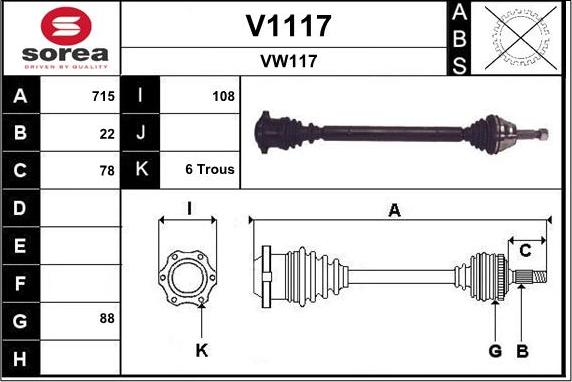 SNRA V1117 - Приводной вал avtokuzovplus.com.ua