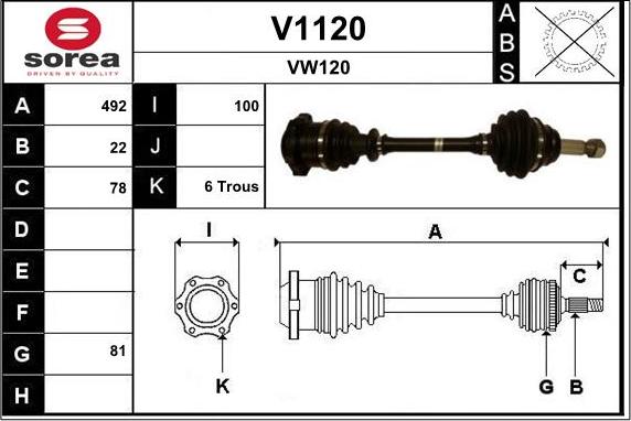 SNRA V1120 - Приводний вал autocars.com.ua