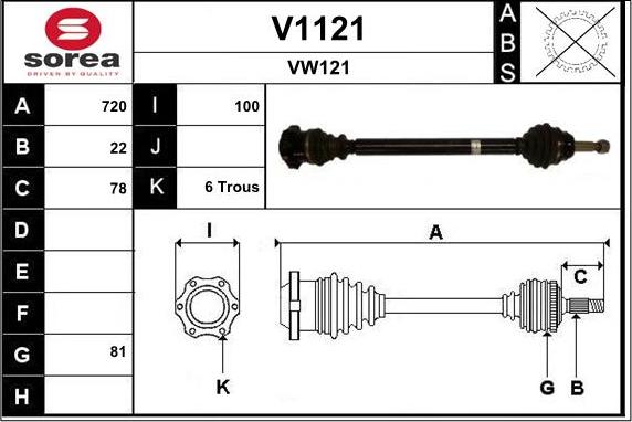 SNRA V1121 - Приводний вал autocars.com.ua