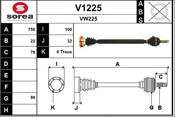 SNRA V1225 - Приводной вал autodnr.net