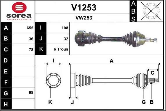 SNRA V1253 - Приводной вал autodnr.net