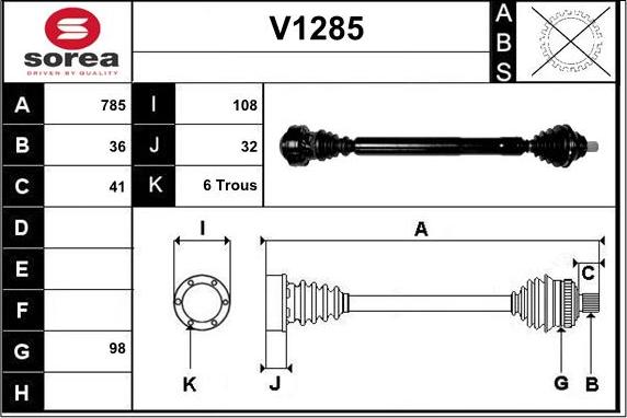 SNRA V1285 - Приводной вал autodnr.net