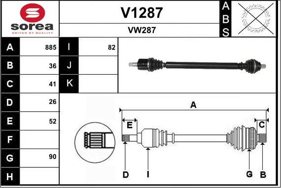 SNRA V1287 - Приводной вал autodnr.net