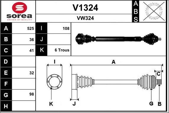 SNRA V1324 - Приводной вал autodnr.net