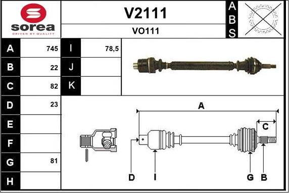 SNRA V2111 - Приводний вал autocars.com.ua