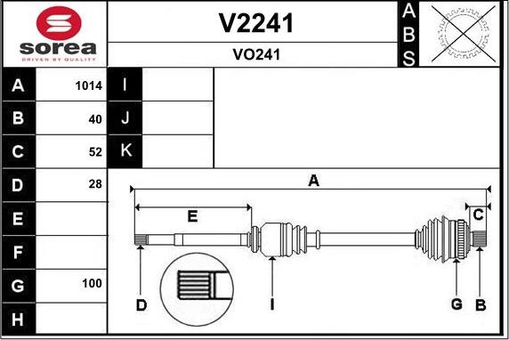 SNRA V2241 - Приводний вал autocars.com.ua