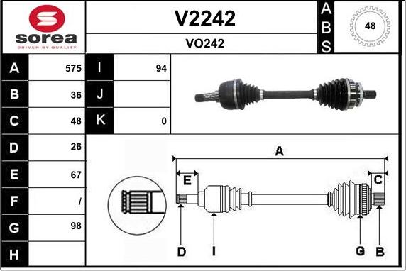 SNRA V2242 - Приводний вал autocars.com.ua