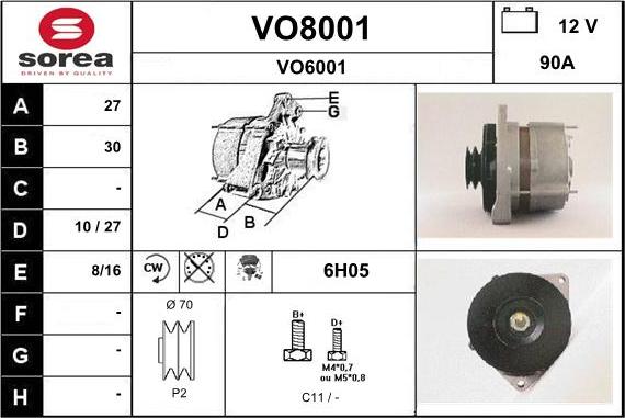 SNRA VO8001 - Генератор autocars.com.ua