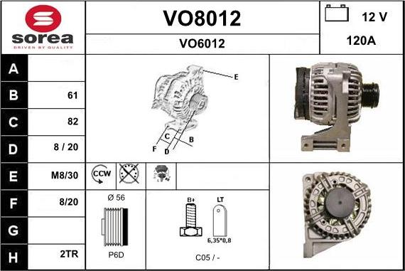 SNRA VO8012 - Генератор avtokuzovplus.com.ua