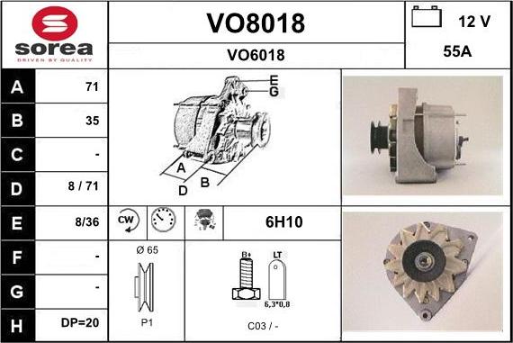 SNRA VO8018 - Генератор autocars.com.ua