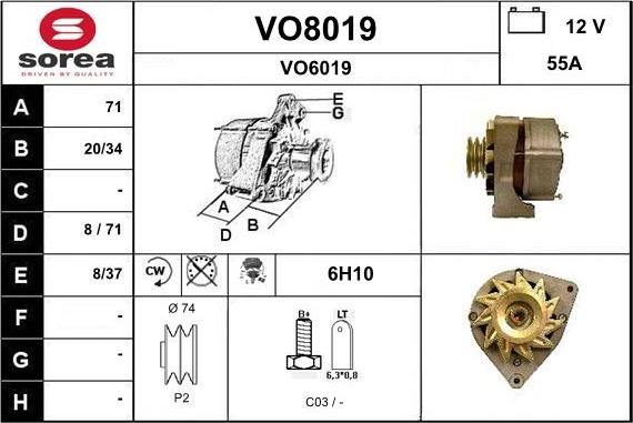 SNRA VO8019 - Генератор autocars.com.ua