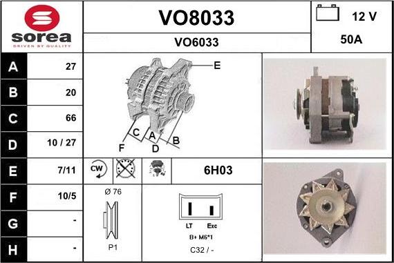 SNRA VO8033 - Генератор avtokuzovplus.com.ua