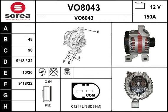 SNRA VO8043 - Генератор avtokuzovplus.com.ua