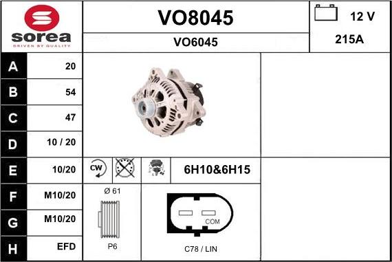 SNRA VO8045 - Генератор avtokuzovplus.com.ua