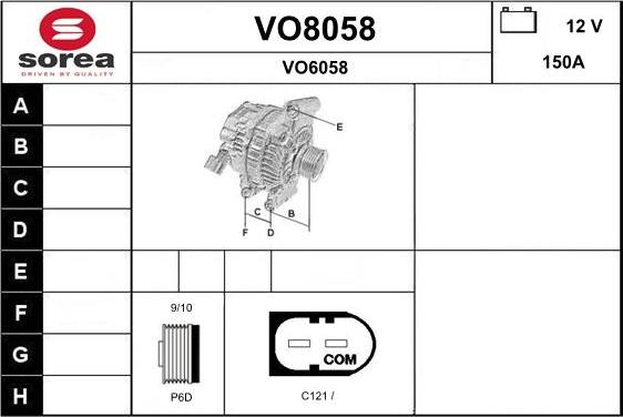 SNRA VO8058 - Генератор autocars.com.ua