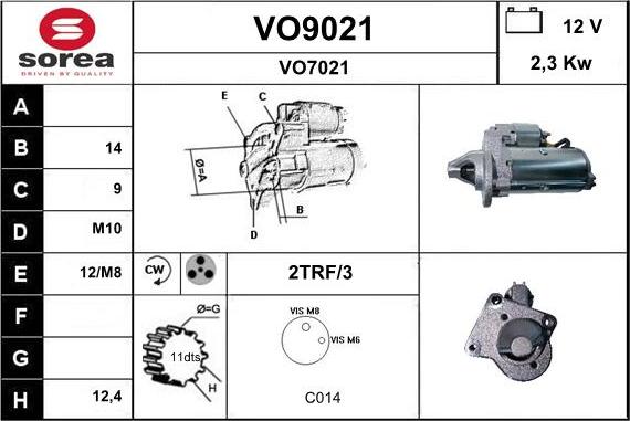 SNRA VO9021 - Стартер avtokuzovplus.com.ua