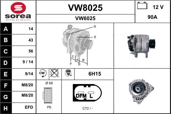 SNRA VW8025 - Генератор avtokuzovplus.com.ua