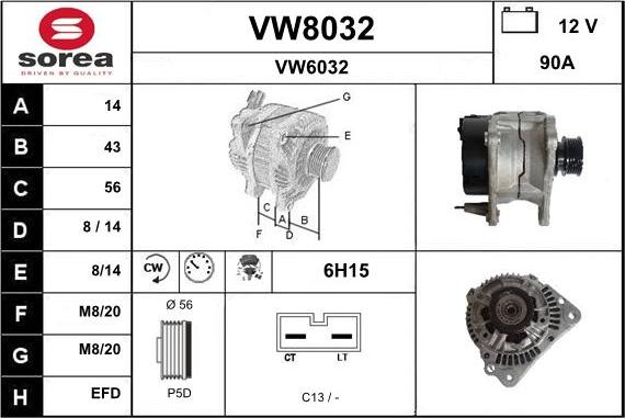 SNRA VW8032 - Генератор autocars.com.ua