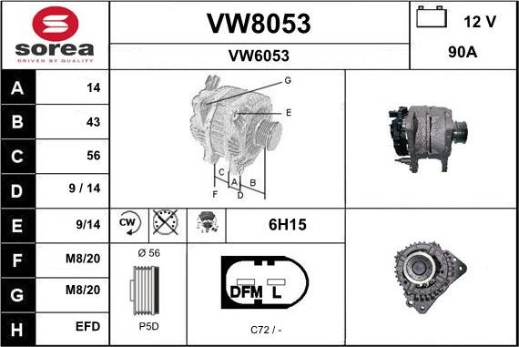 SNRA VW8053 - Генератор autocars.com.ua