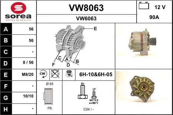 SNRA VW8063 - Генератор avtokuzovplus.com.ua