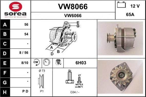 SNRA VW8066 - Генератор avtokuzovplus.com.ua