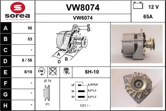 SNRA VW8074 - Генератор autocars.com.ua