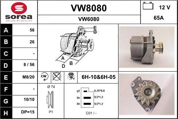 SNRA VW8080 - Генератор avtokuzovplus.com.ua