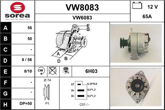 SNRA VW8083 - Генератор avtokuzovplus.com.ua