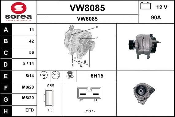 SNRA VW8085 - Генератор avtokuzovplus.com.ua